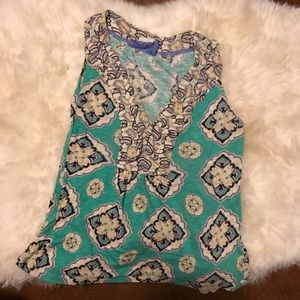 EUC Anthro sleeveless v neck top S